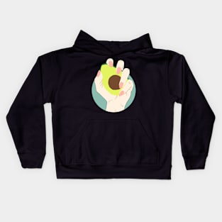 Avocado in Hand Abstract Art Design Kids Hoodie